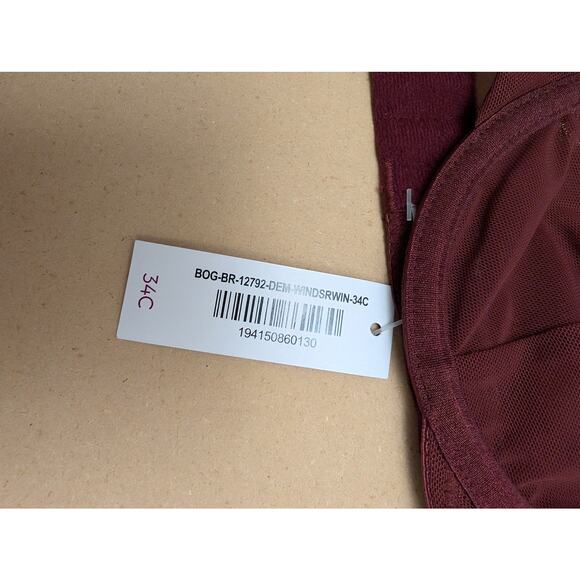 Adore Me Andy Unlined Demi Bra Windsor Wine Mesh Cup Strappy Cutout Lingerie - Picture 4 of 5